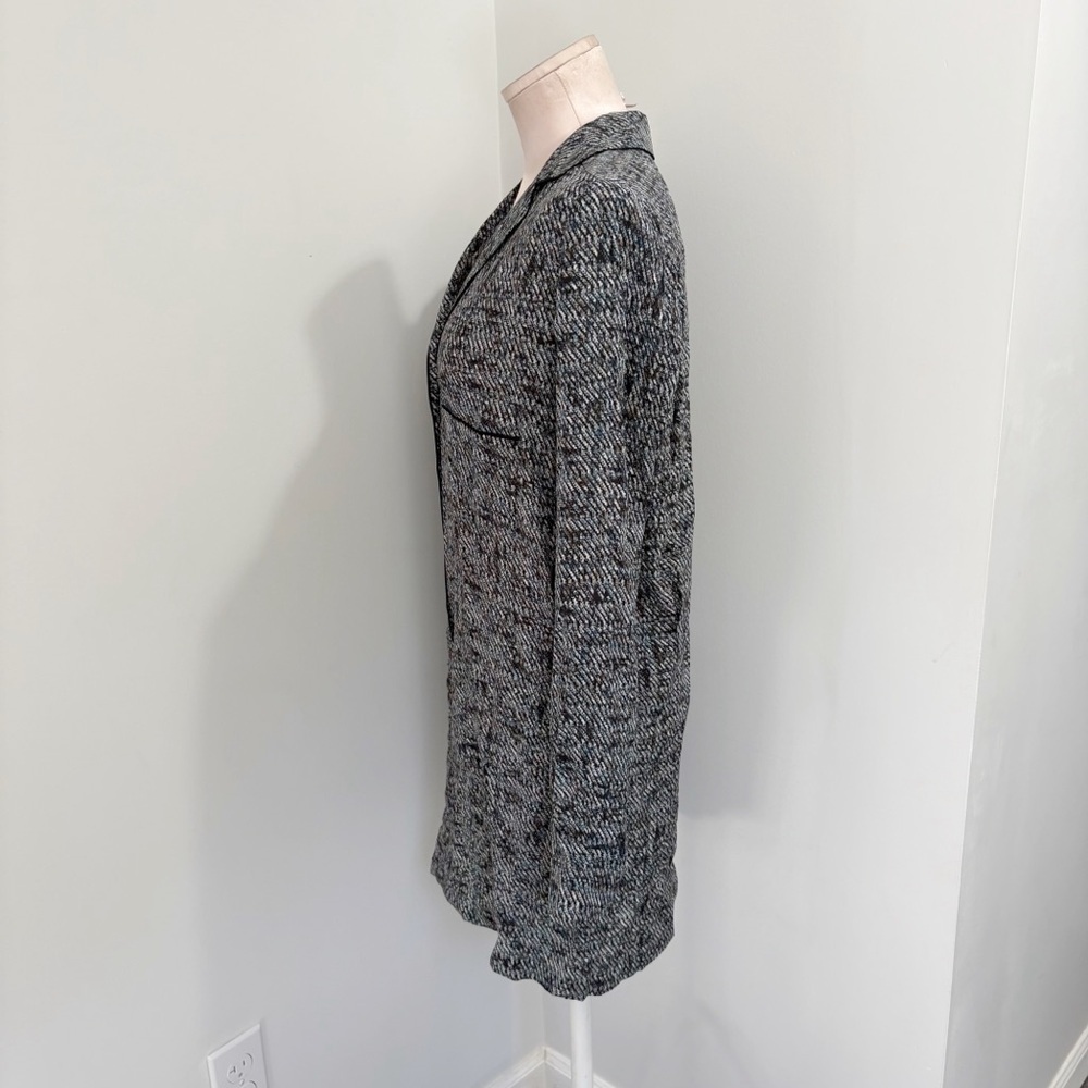 🌷Sale* A.L.C. 100% Silk Mini Dress Size Small Pajama Shirt Dress Gray Pattern - Picture 3 of 15